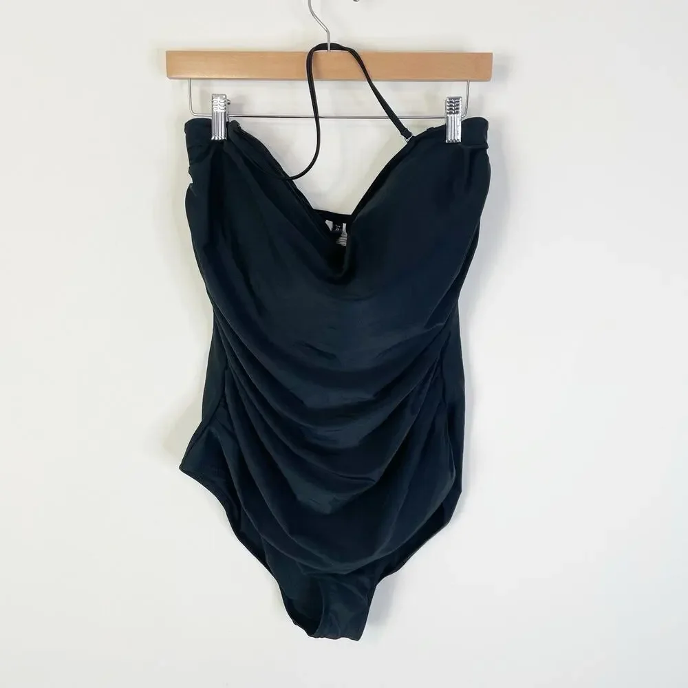 J.‎ Crew Factory Strapless One-Piece Swimsuit Black Size 2X AO439 Beach Vacation